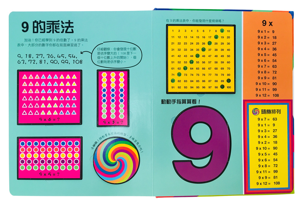 DK轉一轉，翻一翻，學乘法遊戲書 （內含1~12乘法記憶轉盤）